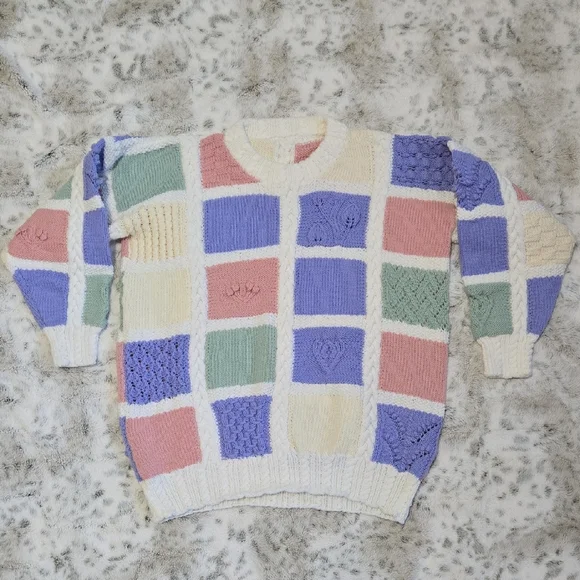 Handmade Pastel Block Sweater - Picture 1 of 10